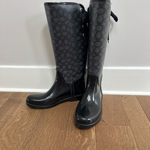 Coach Tristee Black Rain Boot - Picture 1 of 10